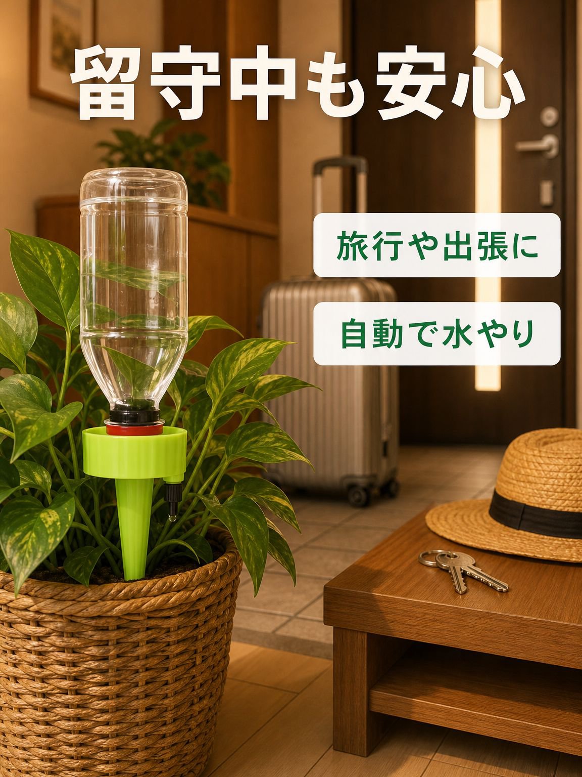 植物自動給水装置 水量調整 ドリップタイプ 鉢・ペットボトル対応 6個セット