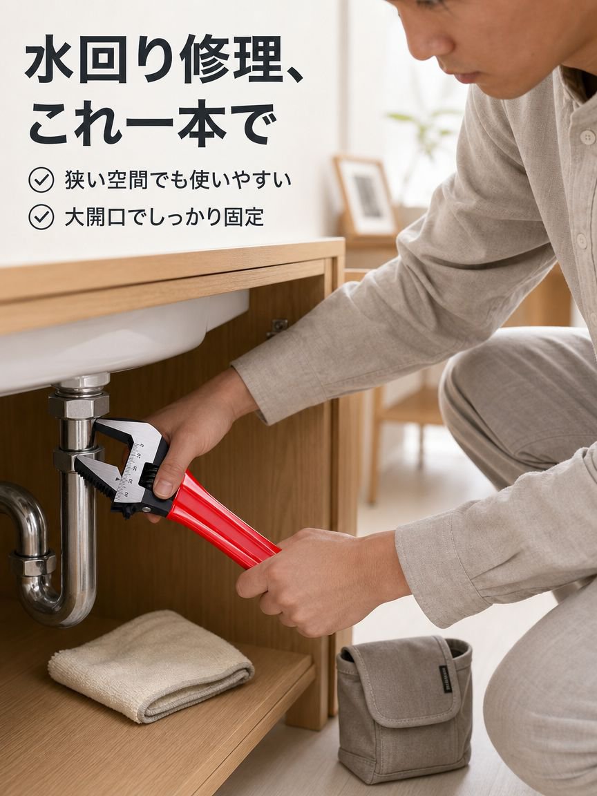 全鋼製超大型開口ショートハンドルモンキーレンチ