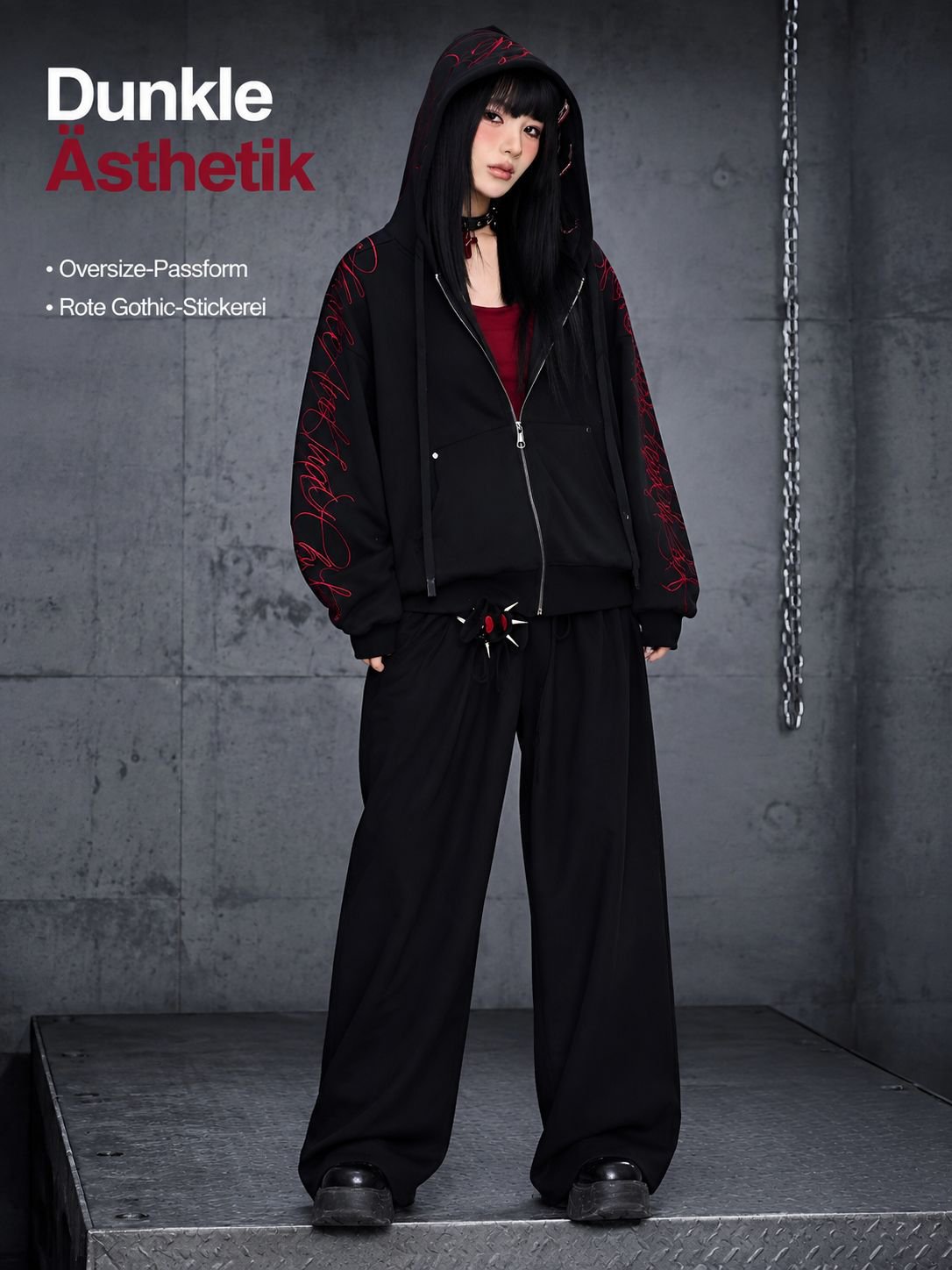 Streetdance Trend Dornblumen-Gothic Hoodie im American Sports Style für Damen und Herren