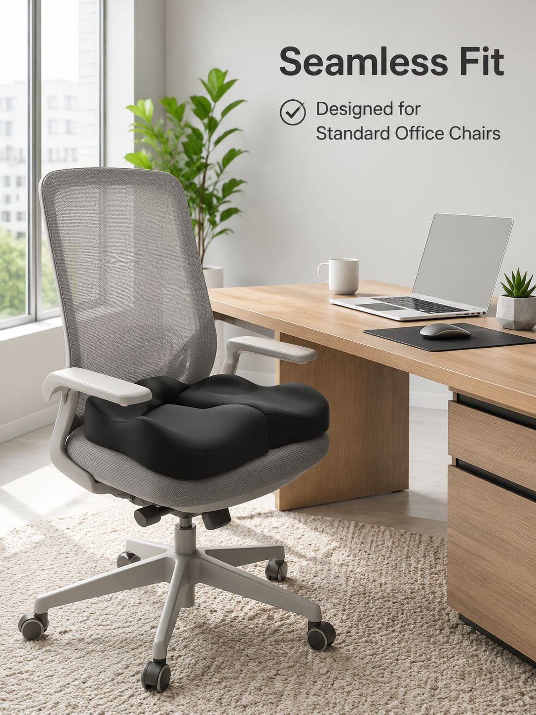 Memory foam one-piece backrest seat cushion