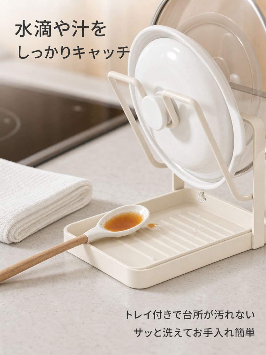 多機能鍋蓋収納ラックキッチンカウンター用