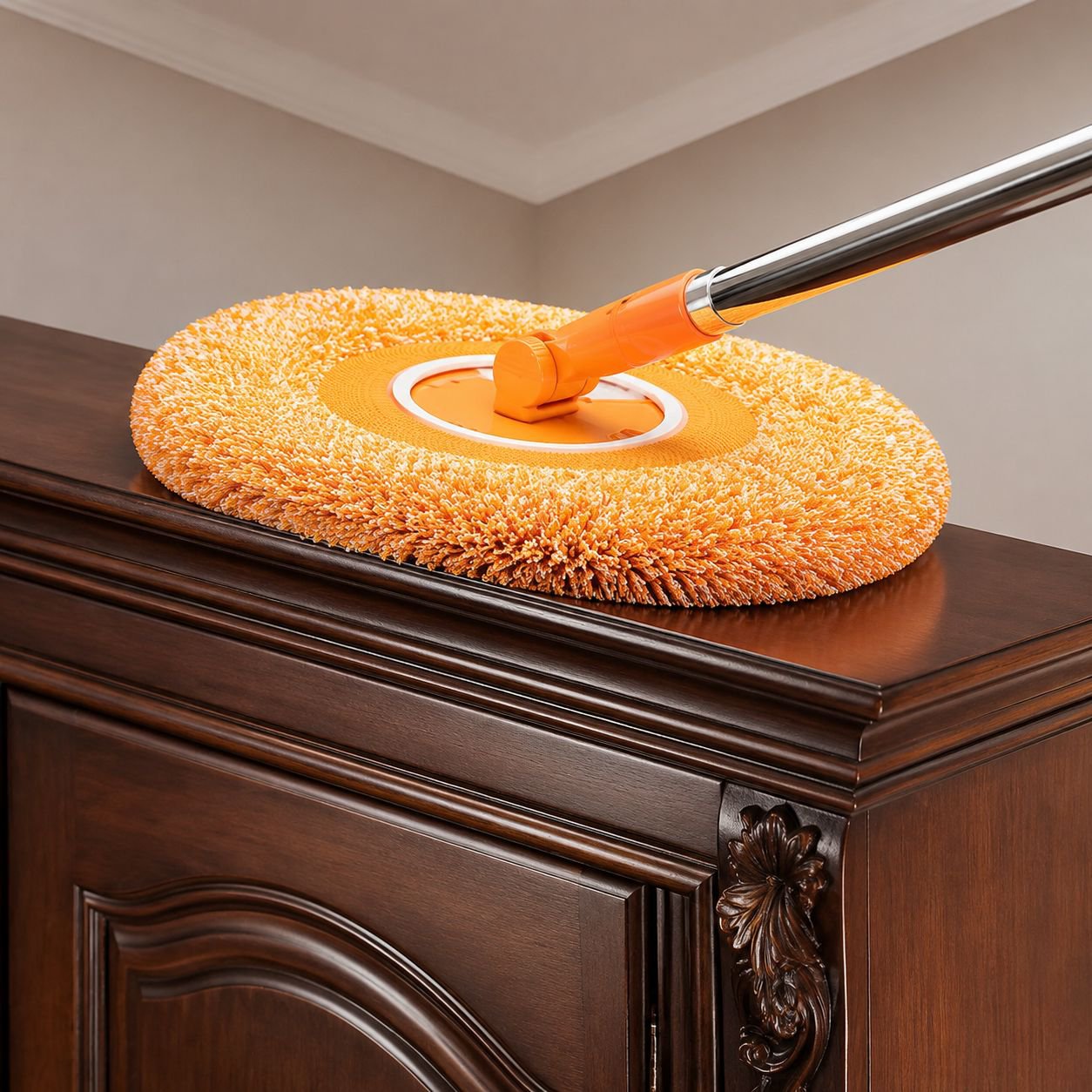 Serpillière chenille pliable motif tournesol pour nettoyage domestique