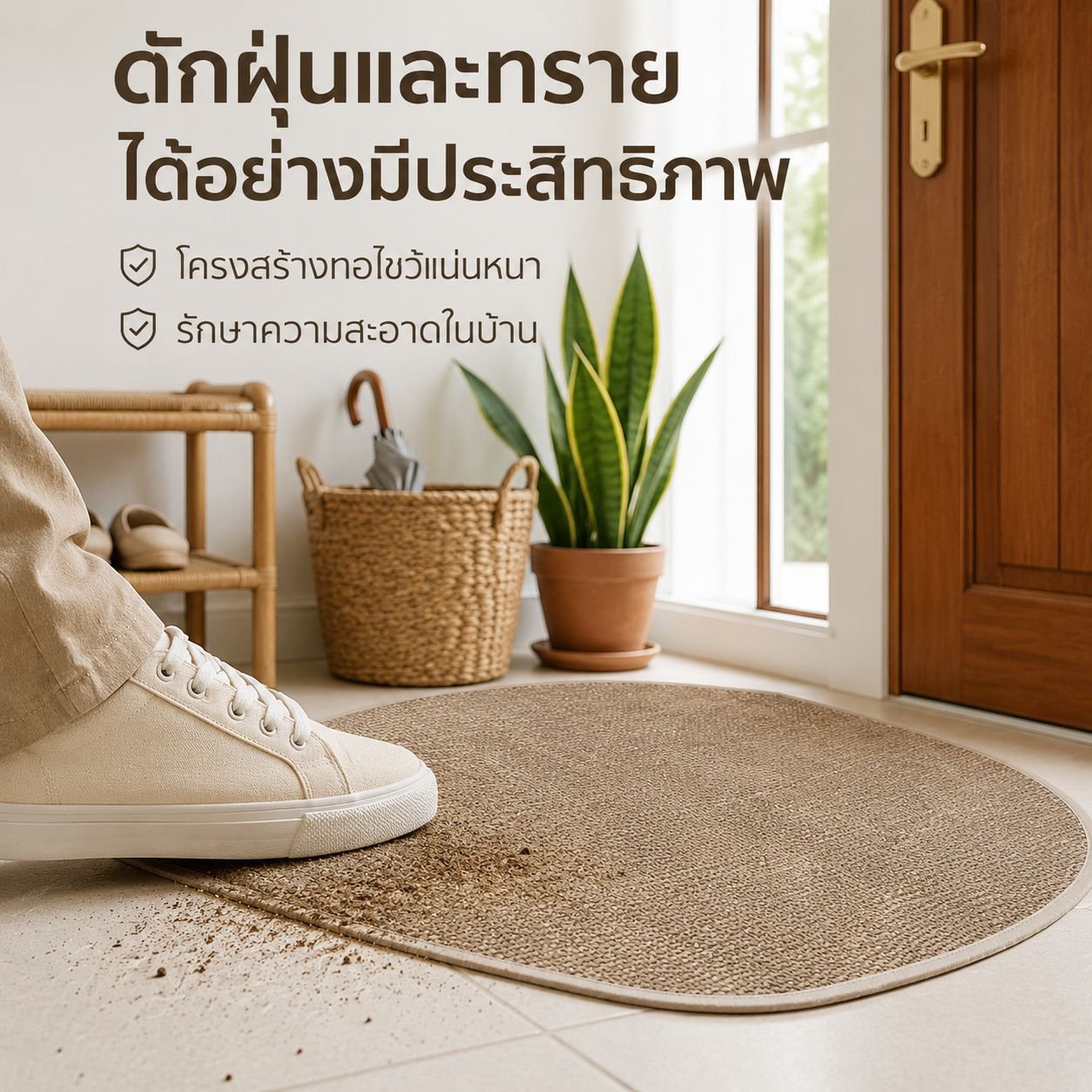 พรมปูพื้นประตูห้องน้ำกันเปื้อนและกันลื่น