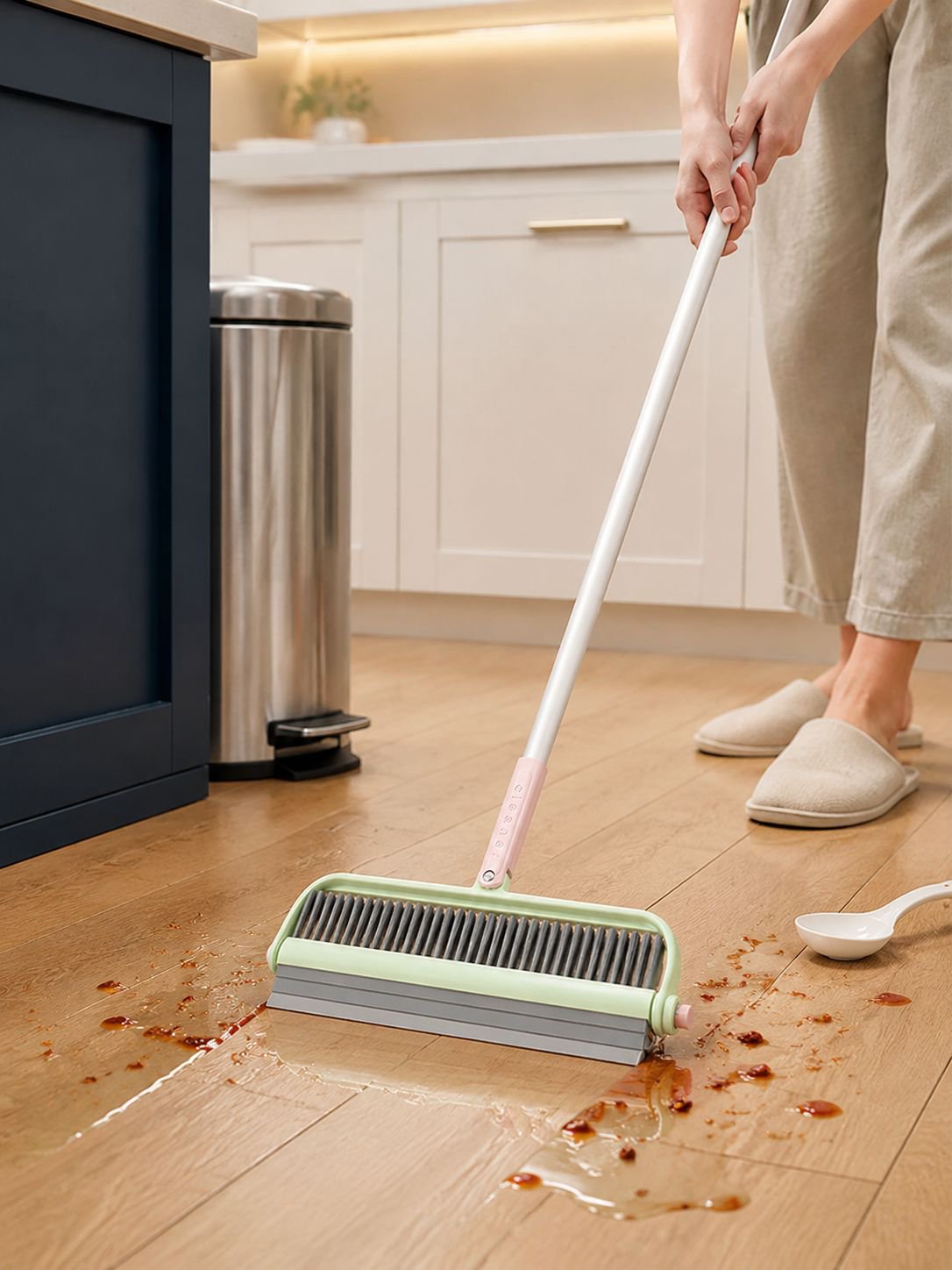 Close-up of the dual-head cleaning brush design