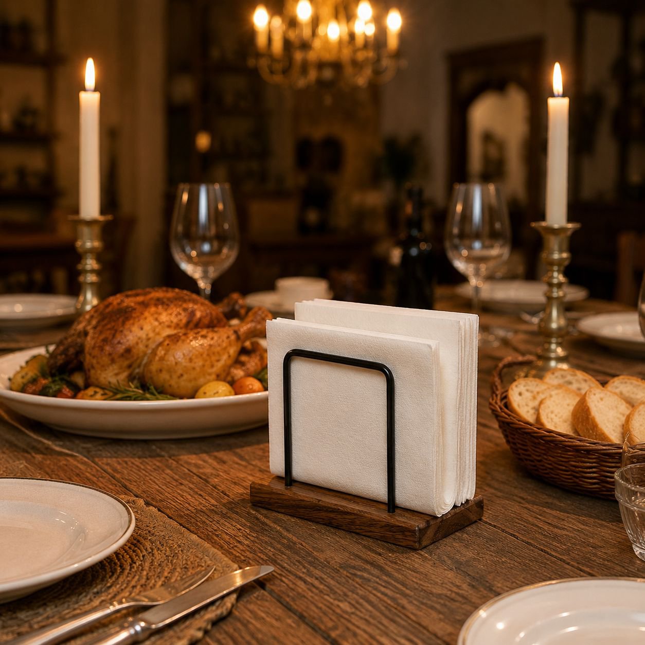 Rangement pour serviettes de table en bois élégant pour restaurant