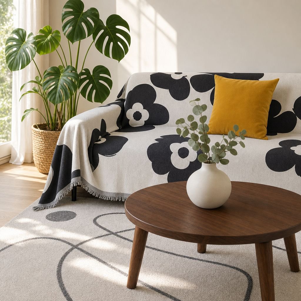 Easy to install Nordic sofa cover for complete protection