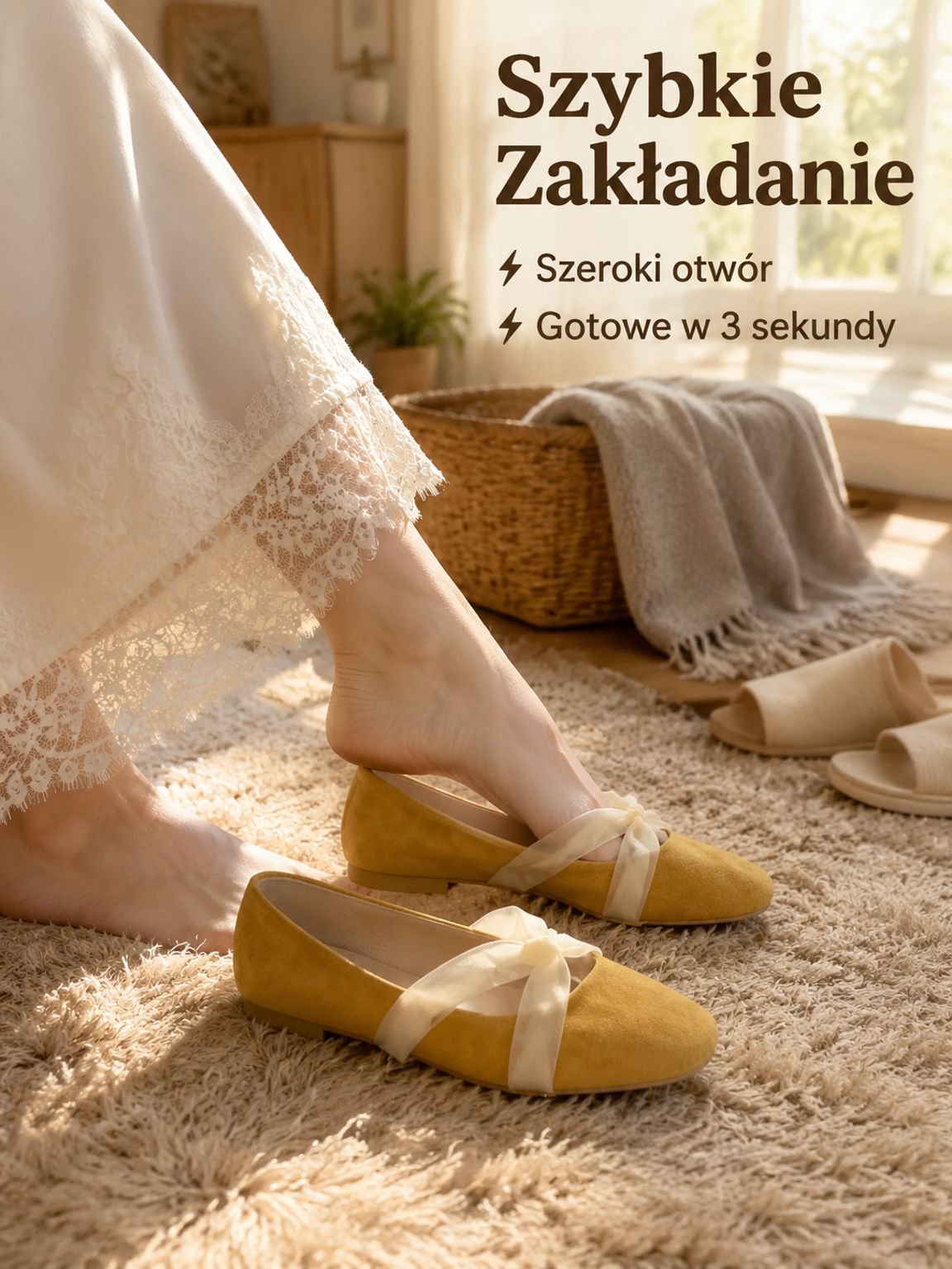 Modne proste baleriny damskie