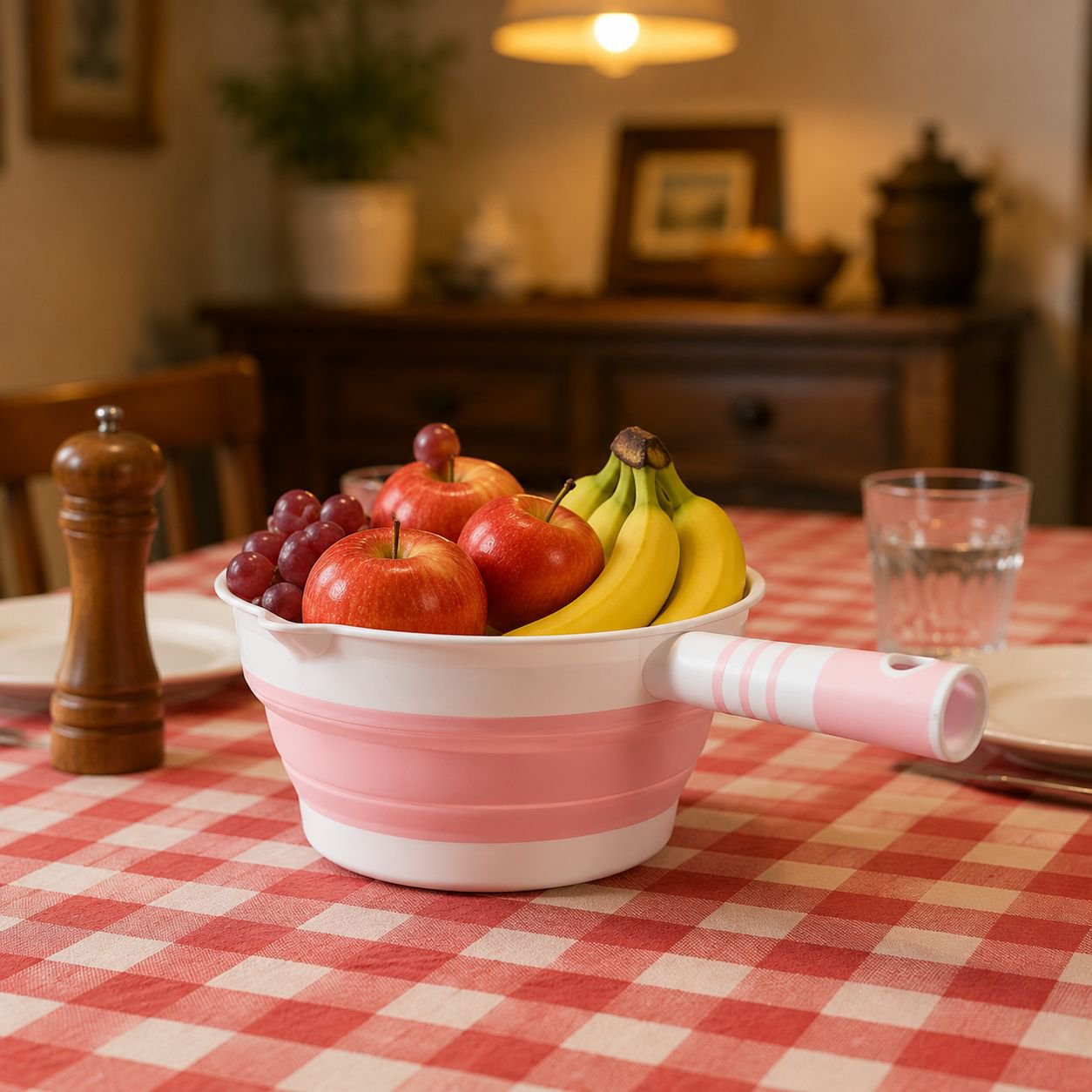 Durable silicone ladle with ergonomic handle