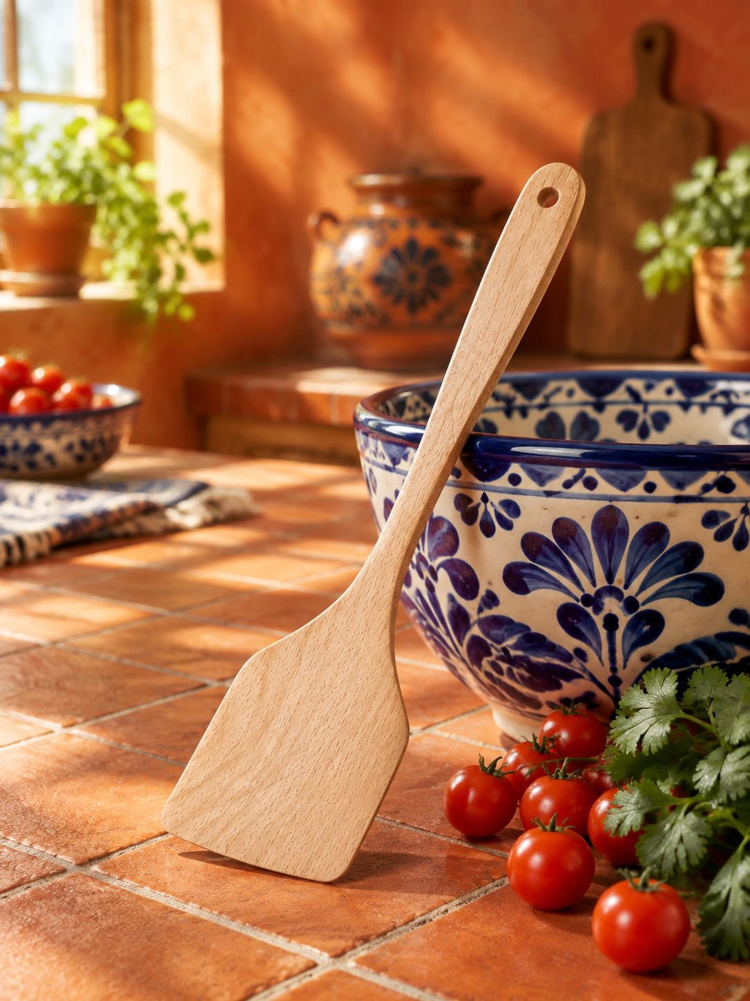 Espátula de madera de haya para cocina mexicana