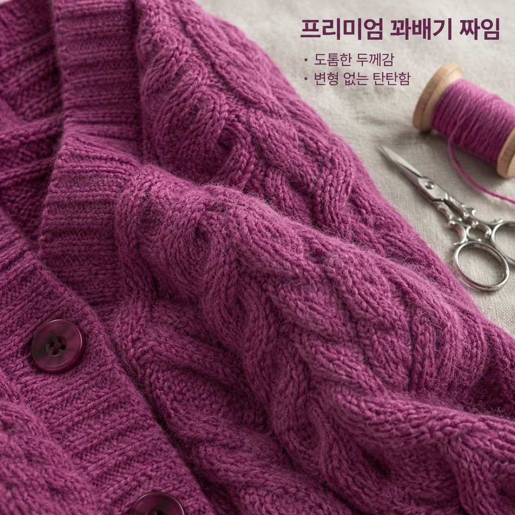 가을 여성 V넥 꽈배기 니트 가디건 크롭 숏 스웨터