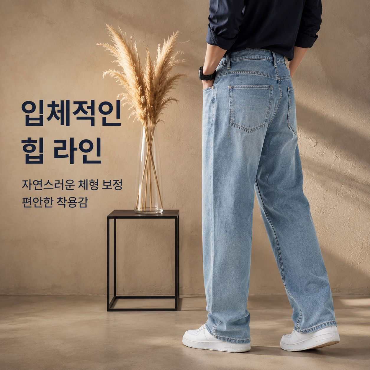 남성용 스트레이트 레그 진
