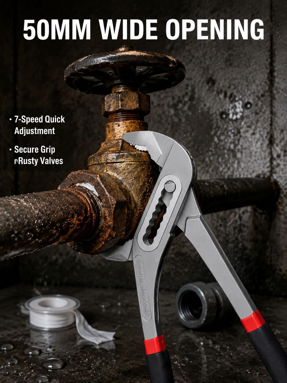 Large opening pliers wrench