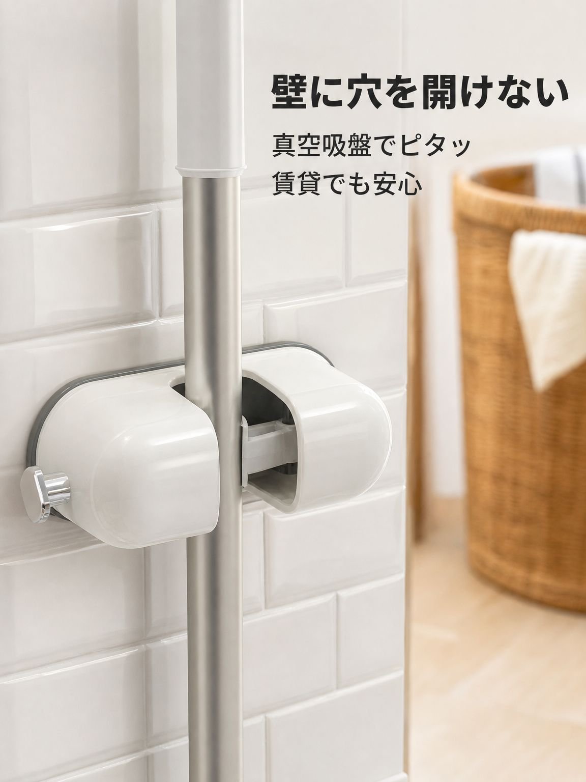 ドーパミン吸盤フックモップ収納