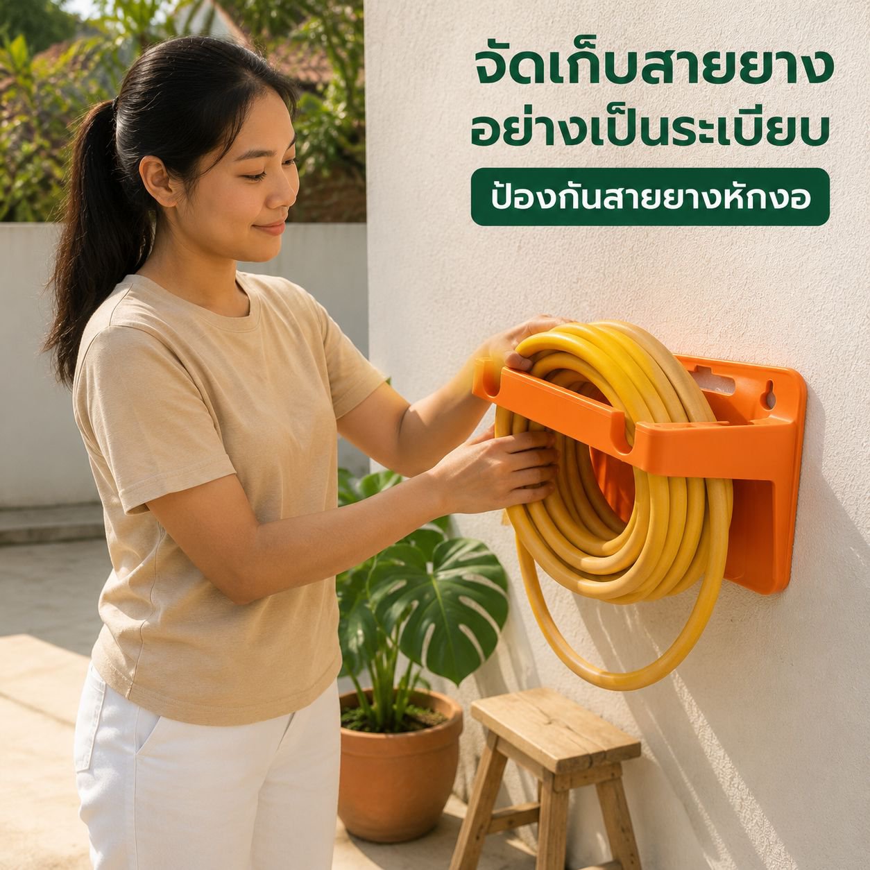 ชั้นวางท่อน้ำพลาสติกติดผนัง