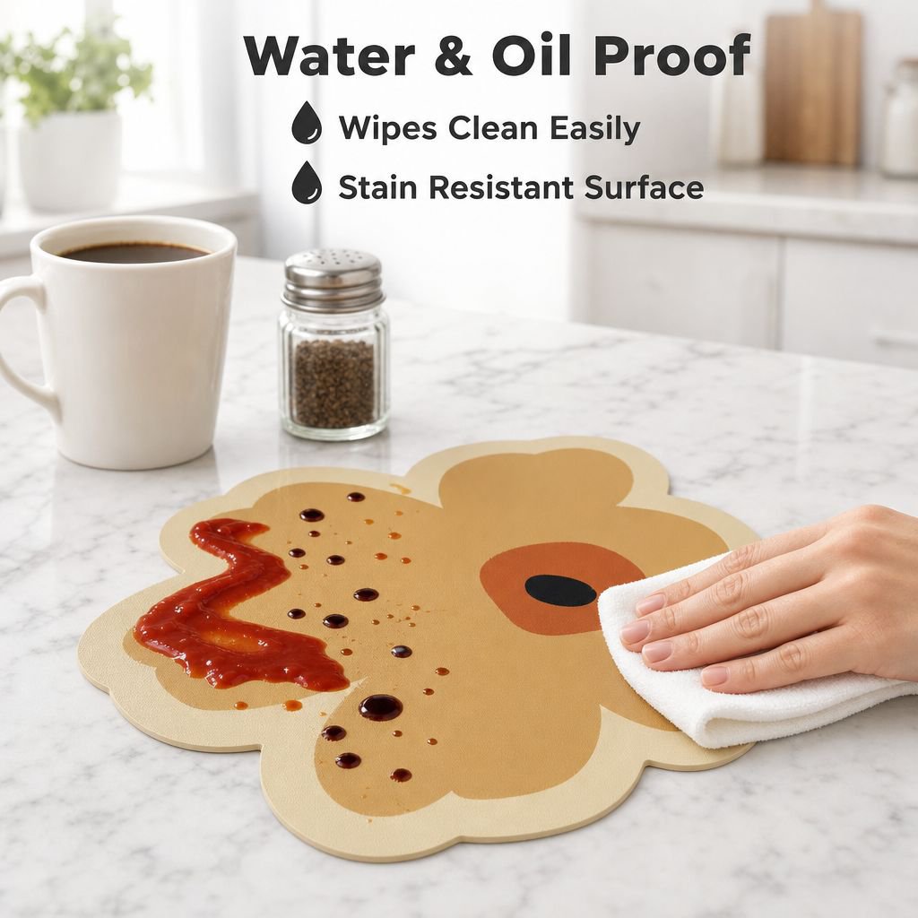 Washable Leather Table Placemat Stain-resistant and Durable