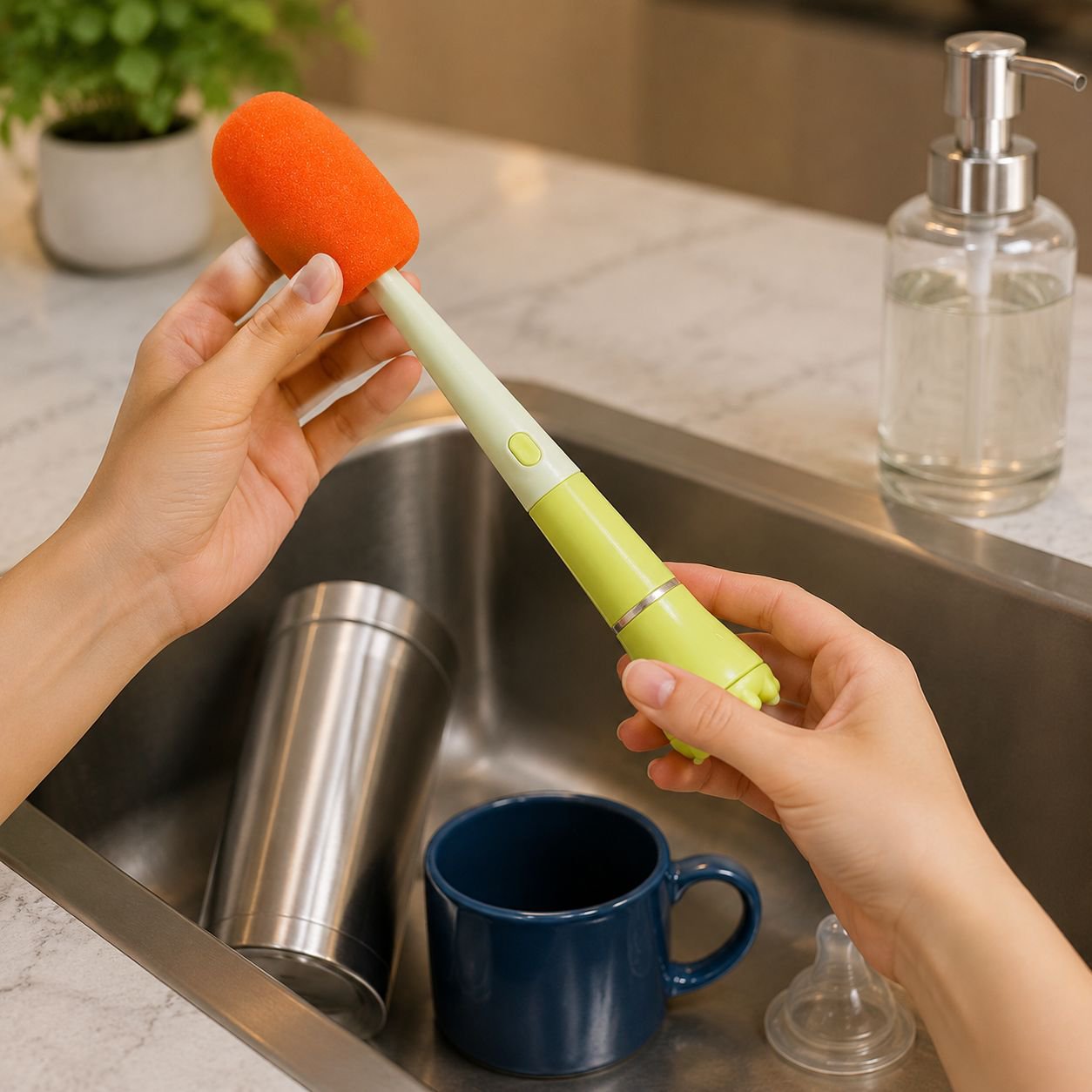 All-around cleaning brush for glassware