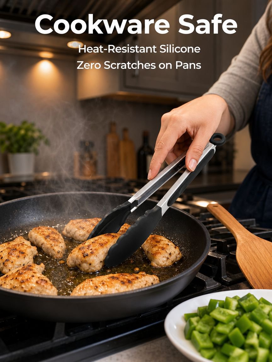 Silicone food tongs