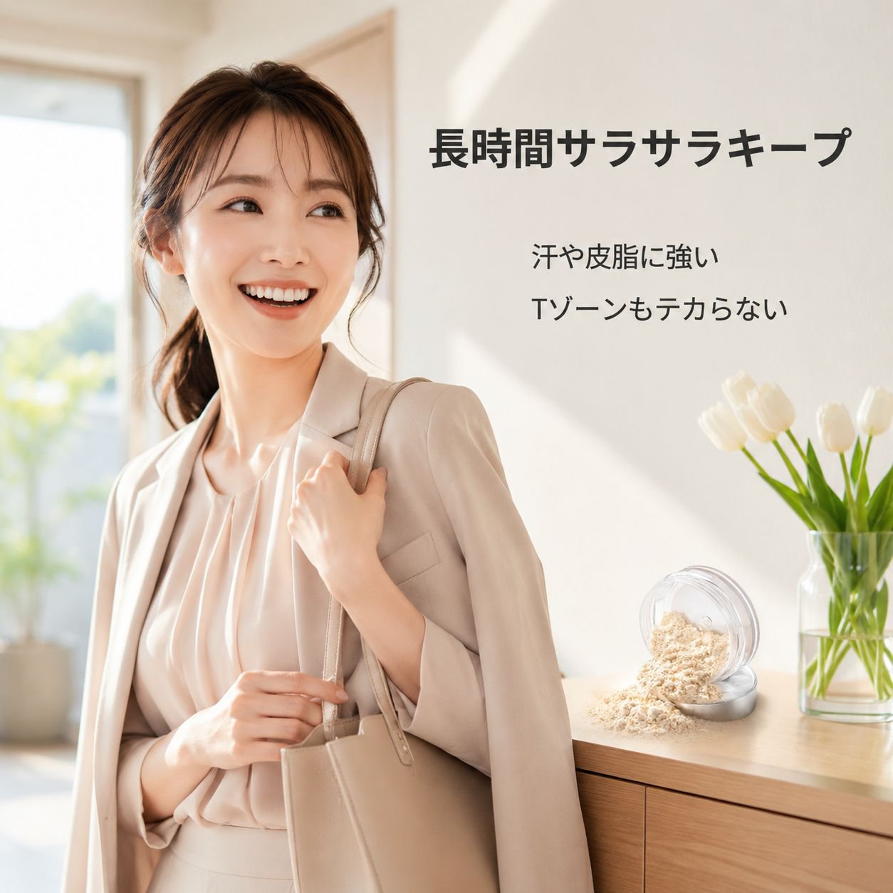 長時間メイクをキープするセッティングパウダー