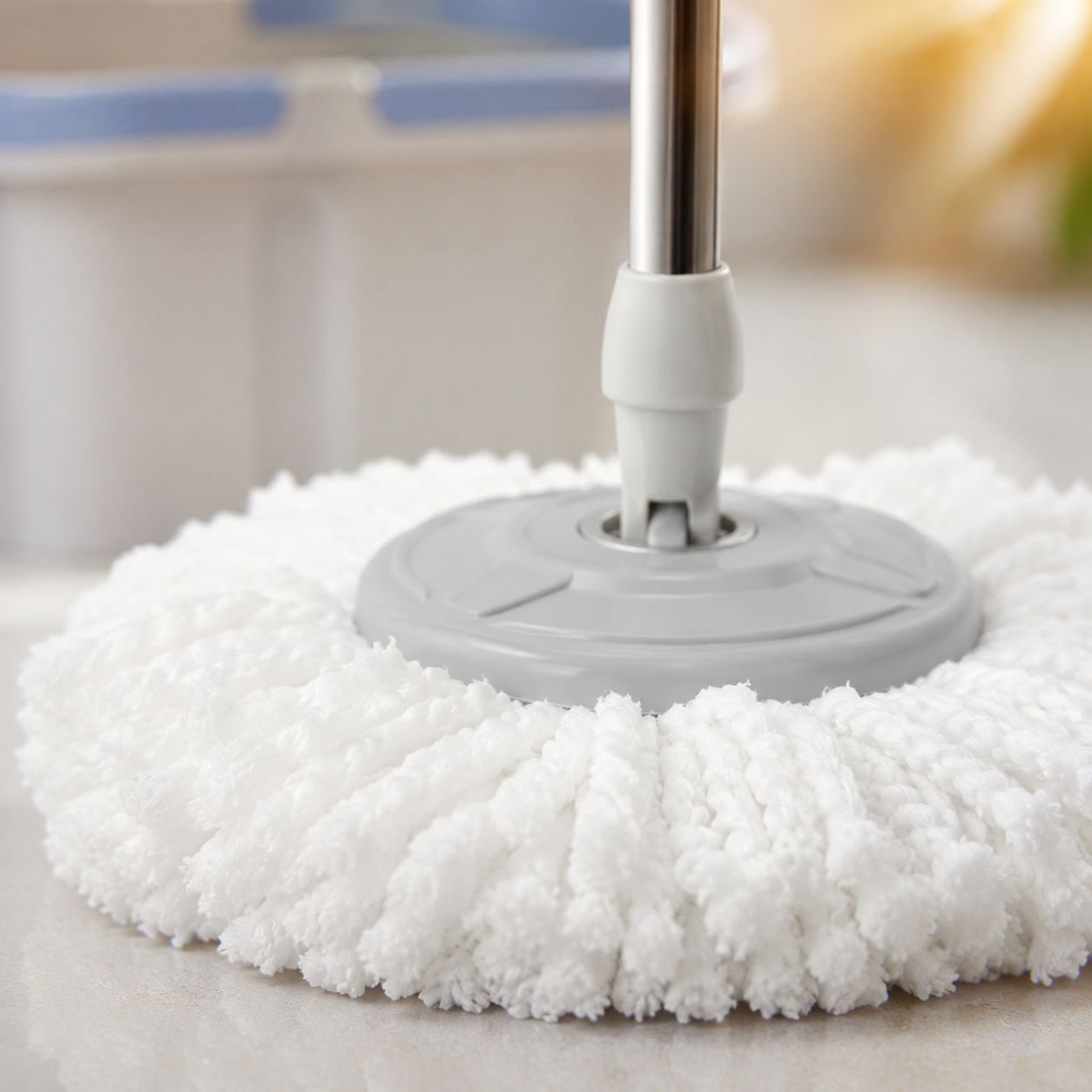 Durable spinning mop set for hardwood and tile floors