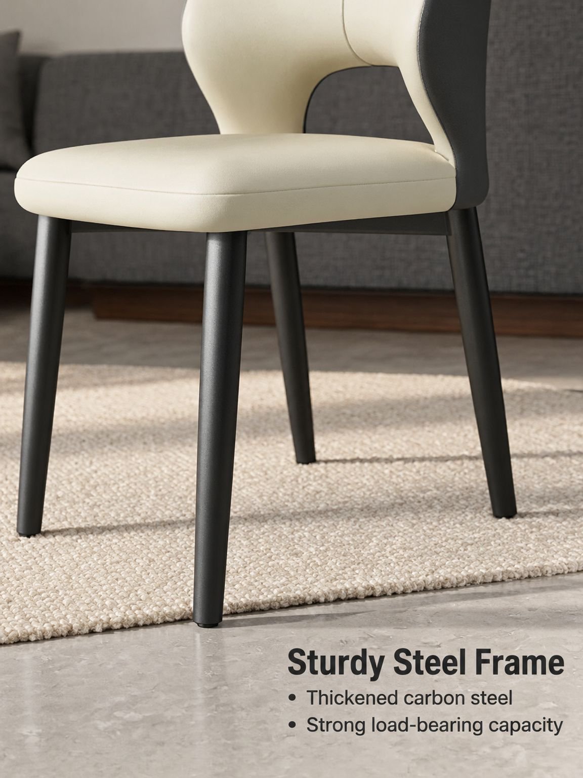 Dining room seating with a clean, simple chair design