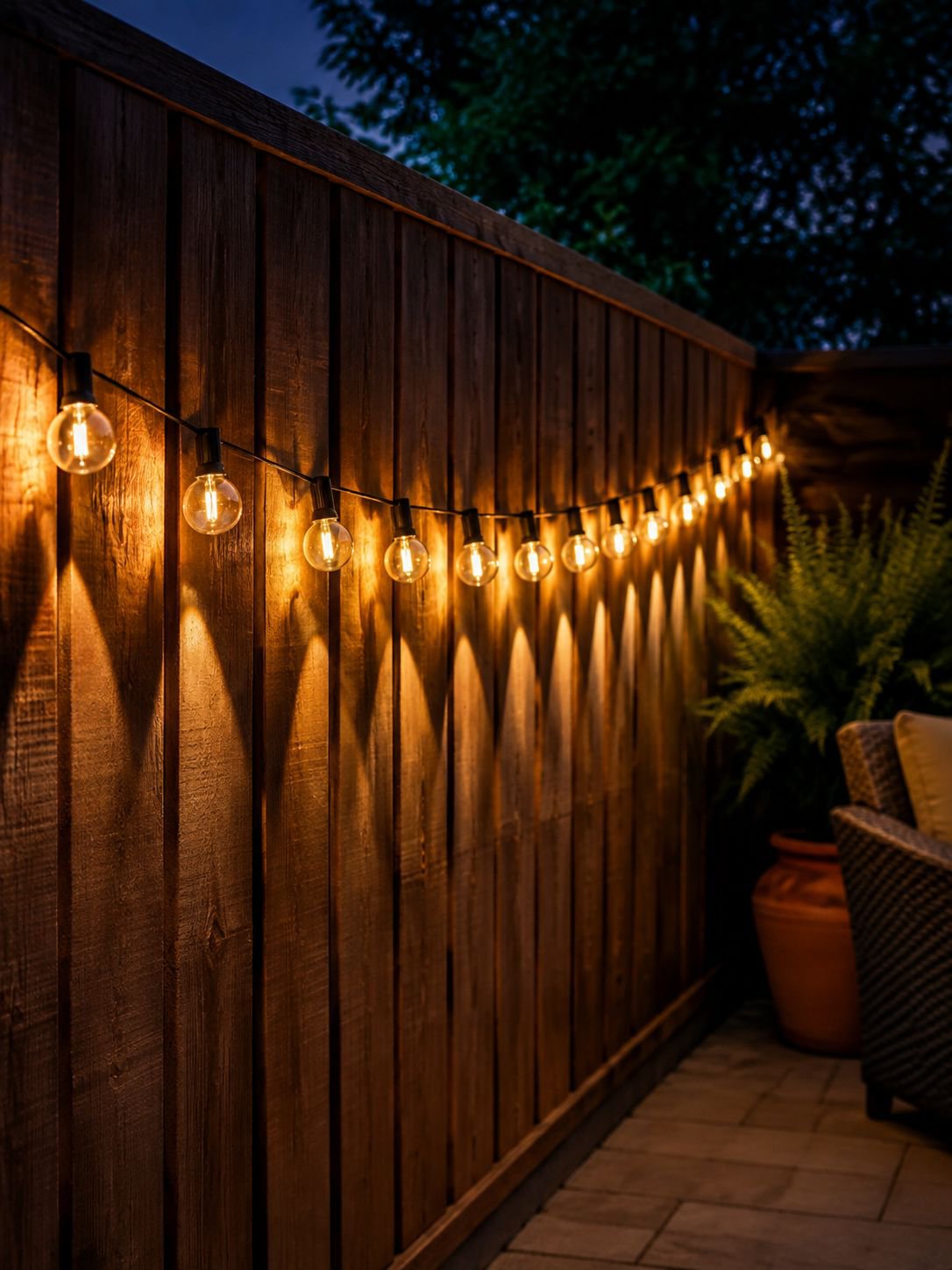 Instalación fácil de luces solares G40 en patio