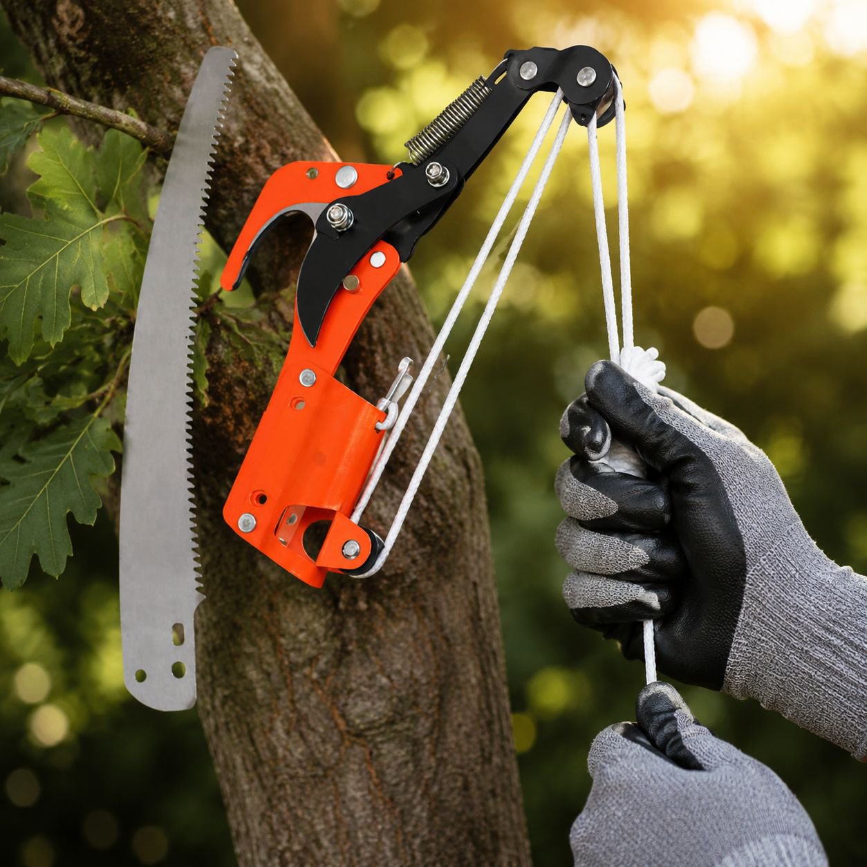 Telescopic Pulley Pruner & Saw Combo