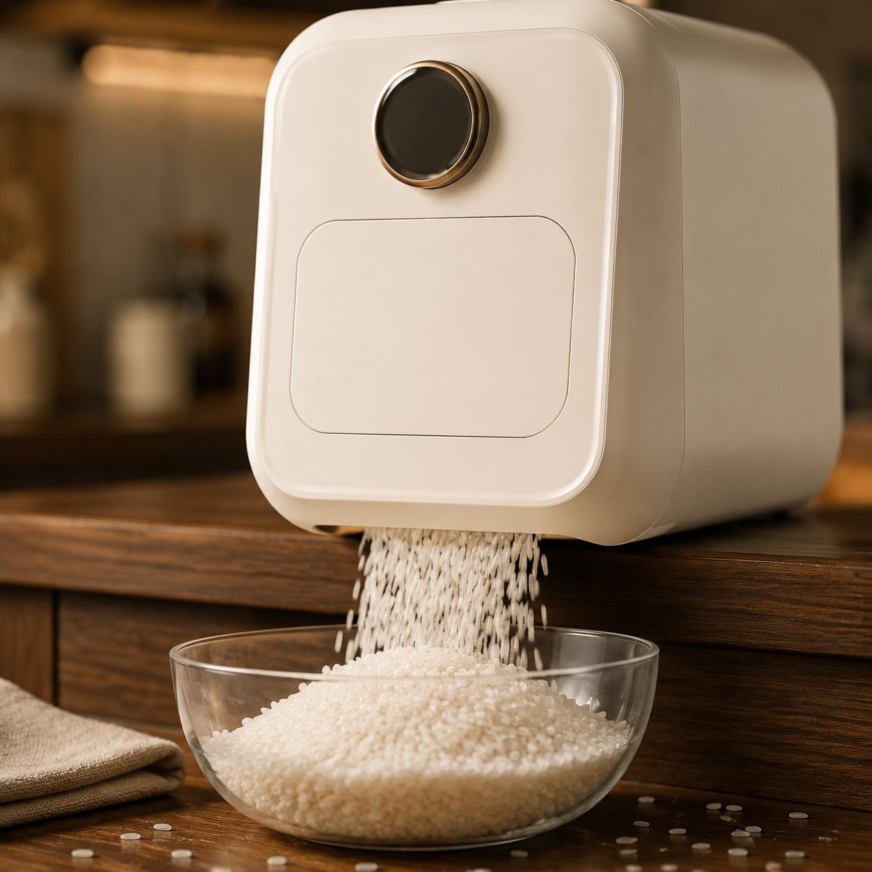Dispensador de arroz grande para cocina moderna