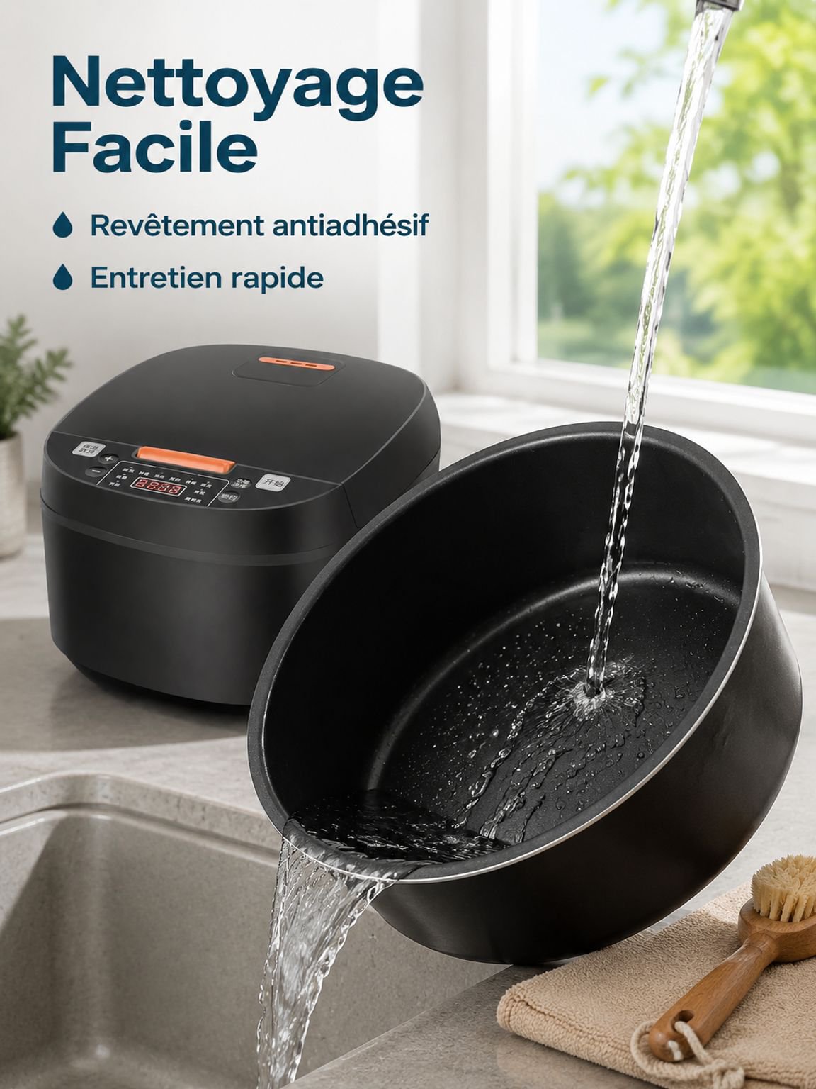 Cuiseur à riz multifonction grande capacité 5L, pour 4-5 personnes, bol intérieur épais