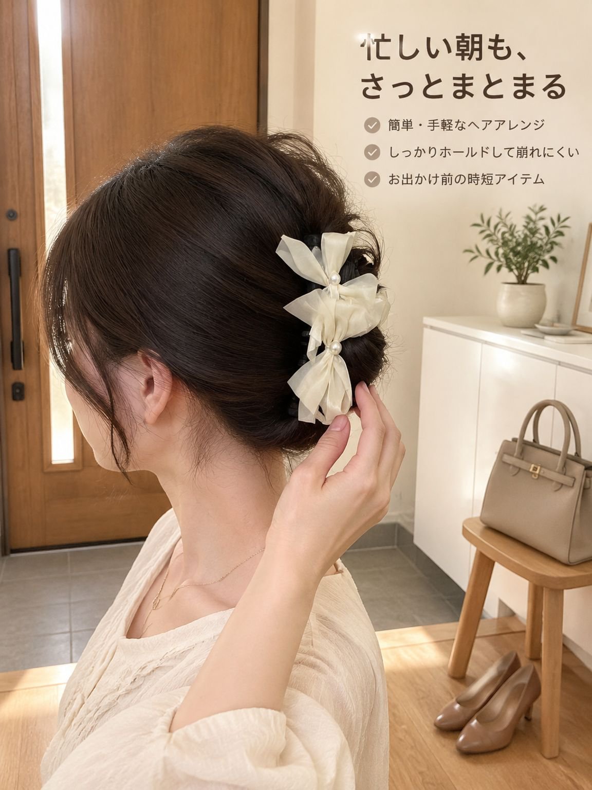 リボンのヘアクリップ