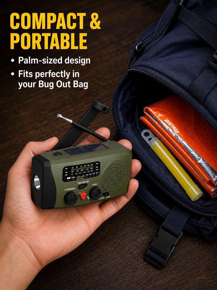 Emergency weather radio with built-in power bank
