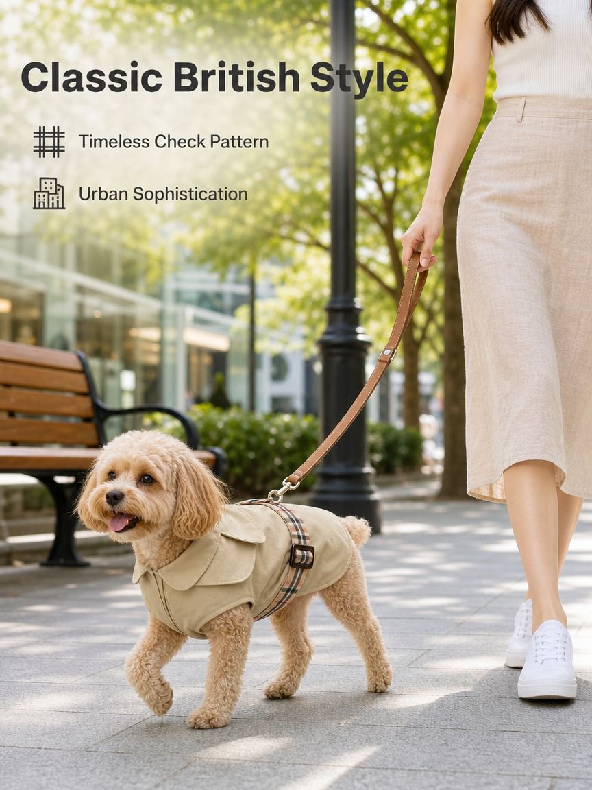 Premium Check Pattern Pet Trench