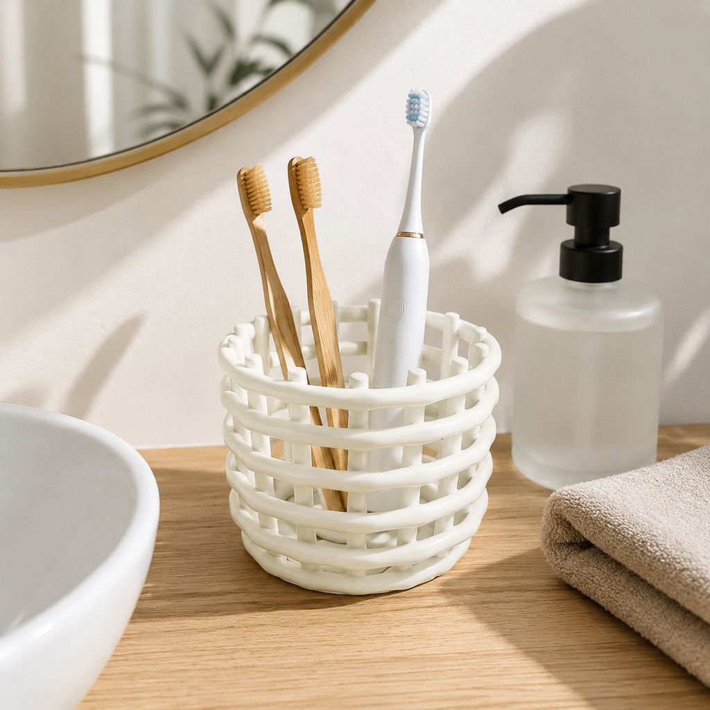 Ceramic Countertop Organizer Basket