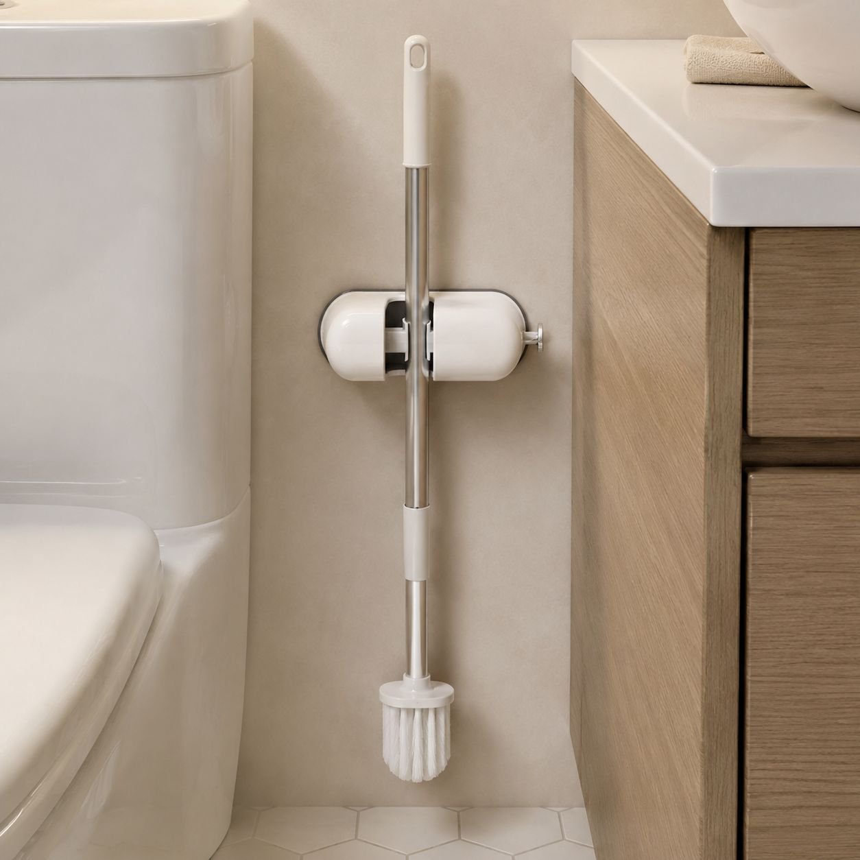 Dopamine Suction Cup Mop Holder Stainless Steel No Hole Home Hook