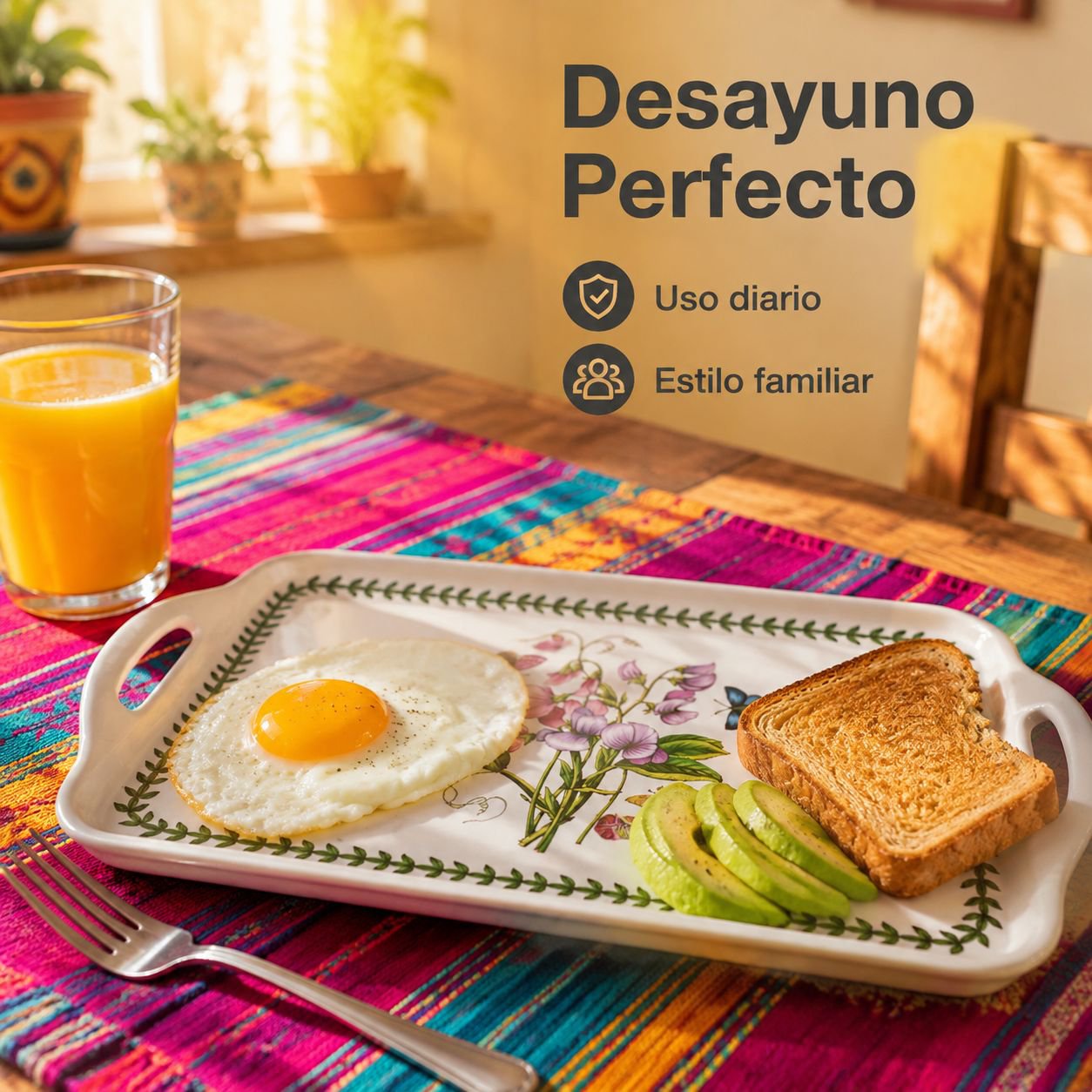 Bandeja multifuncional, plato de desayuno práctico