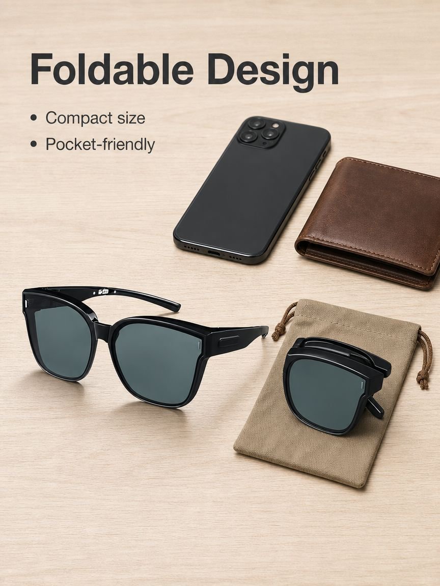 Foldable Myopia Sunglasses Driving Travel Sun Protection