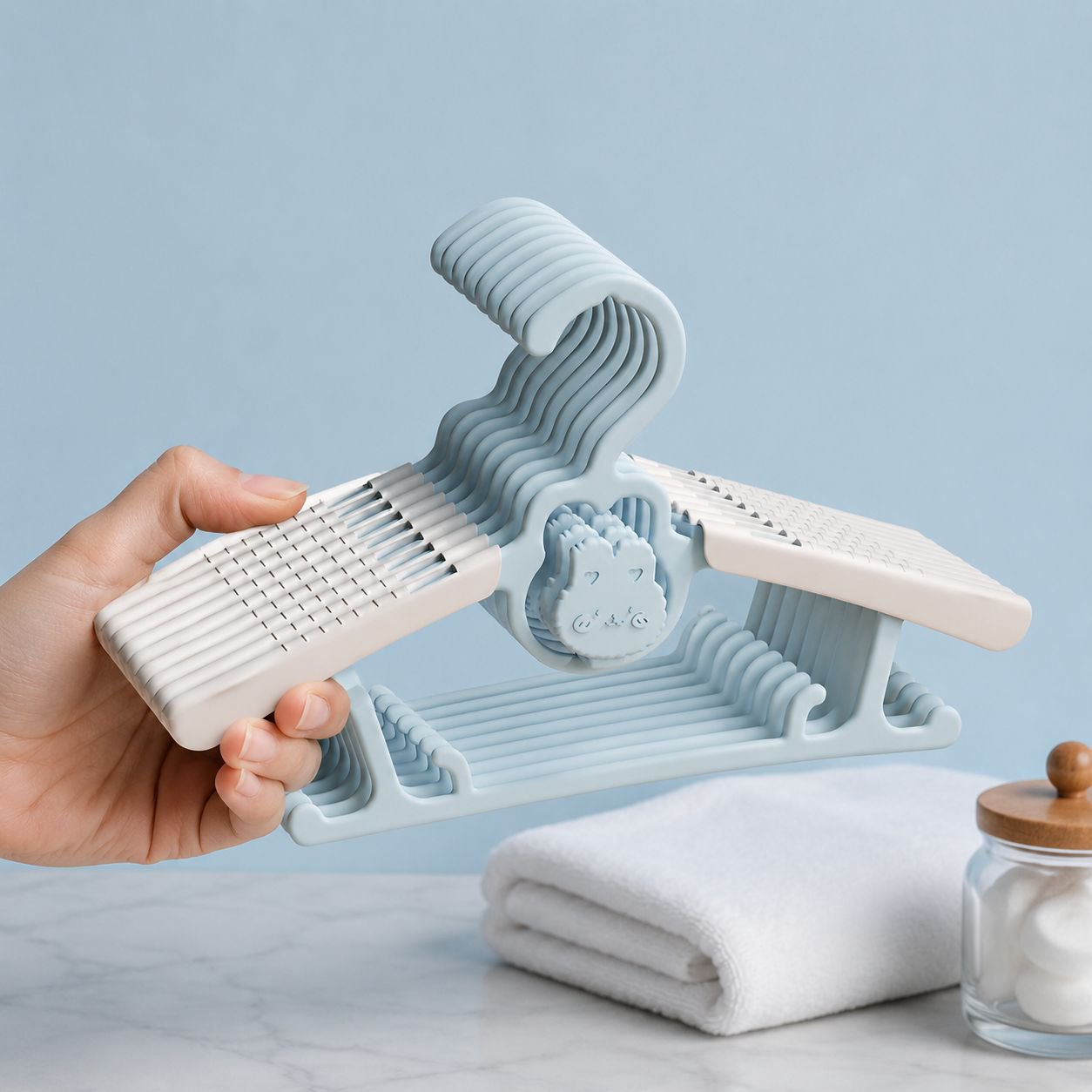 Kleiderbügel Set für Kinderkleidung – platzsparend und robust