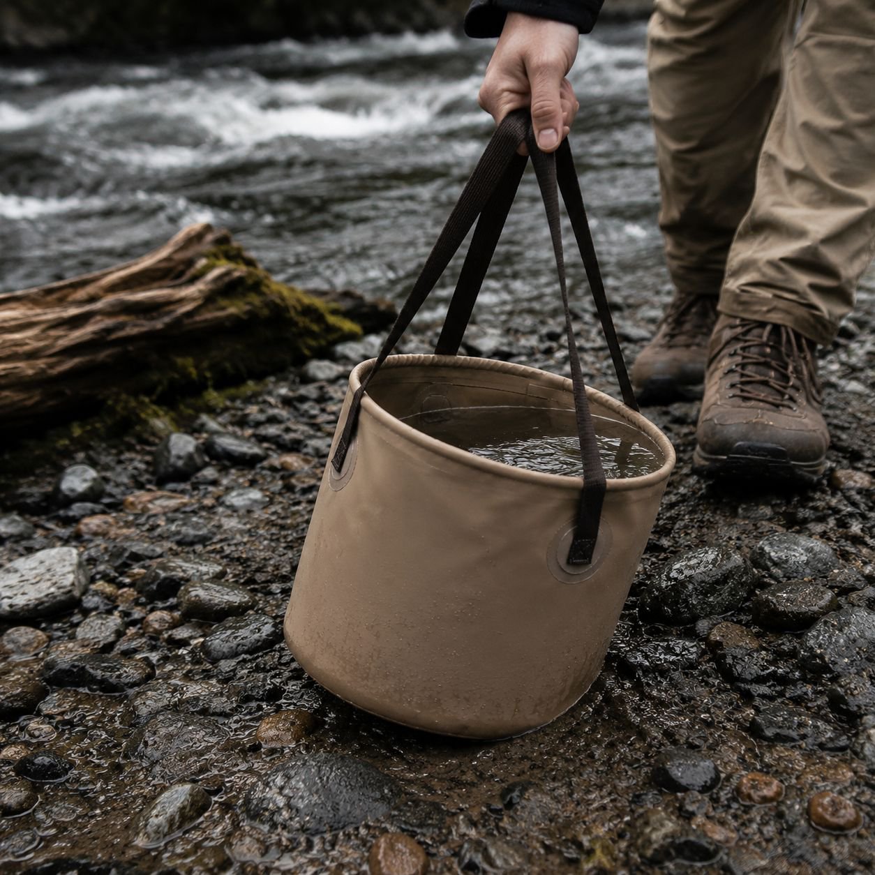 Multi-purpose collapsible bucket for outdoor activities