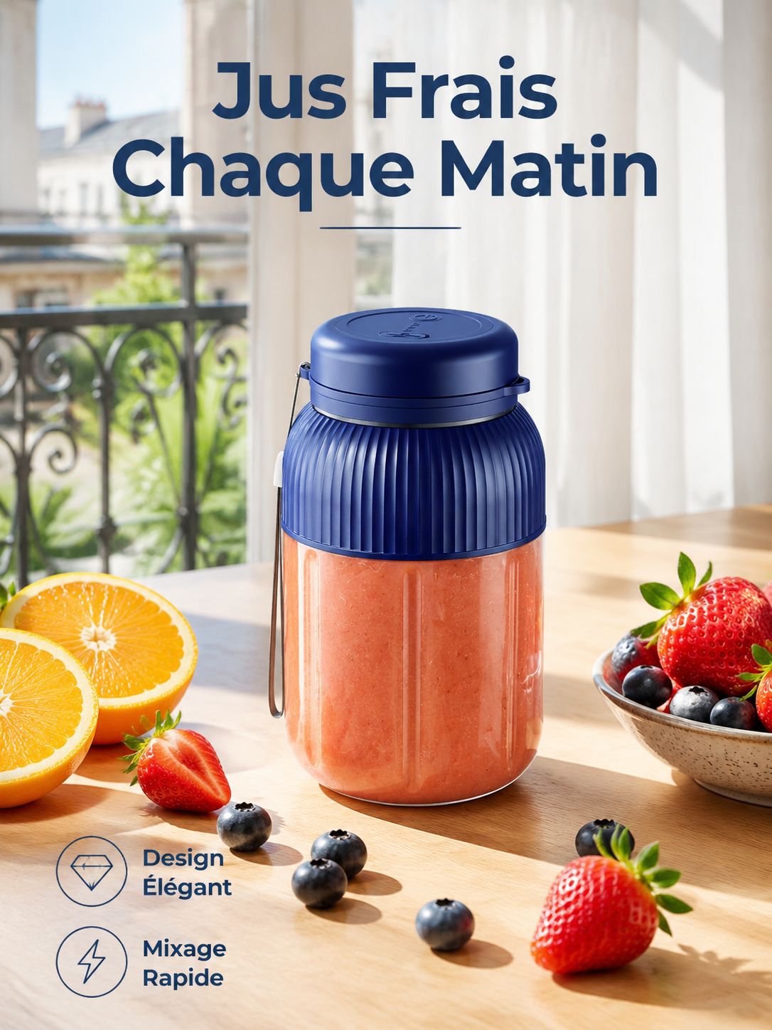 Mini mixeur portable rechargeable multifonction avec tasse de jus électrique sans fil