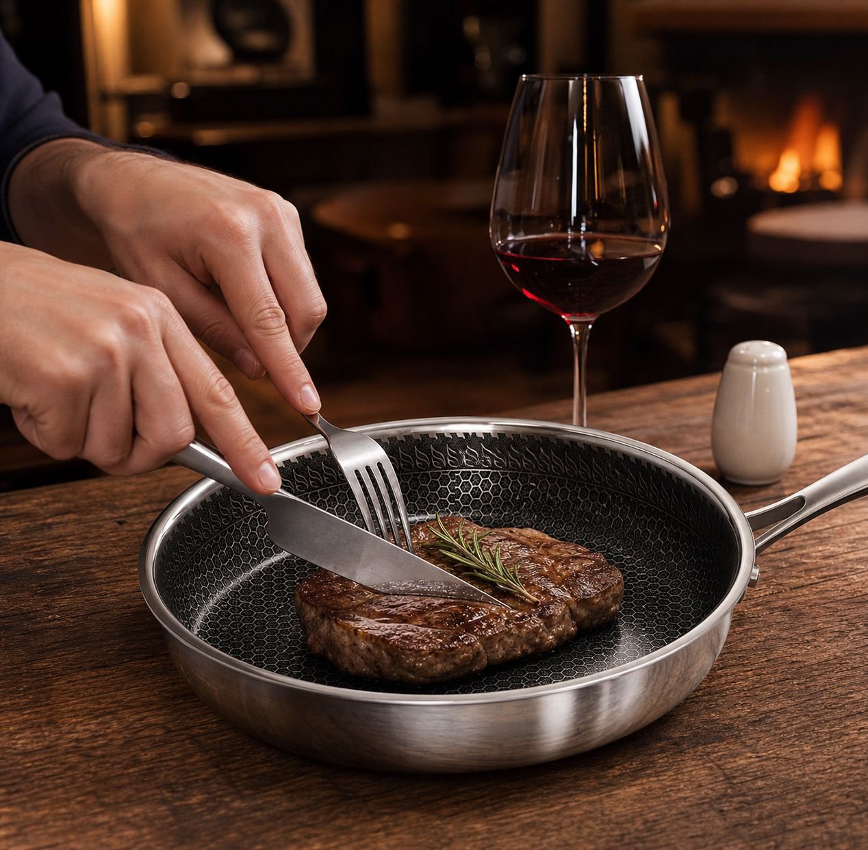 Non-stick cookware set suitable for all stovetops