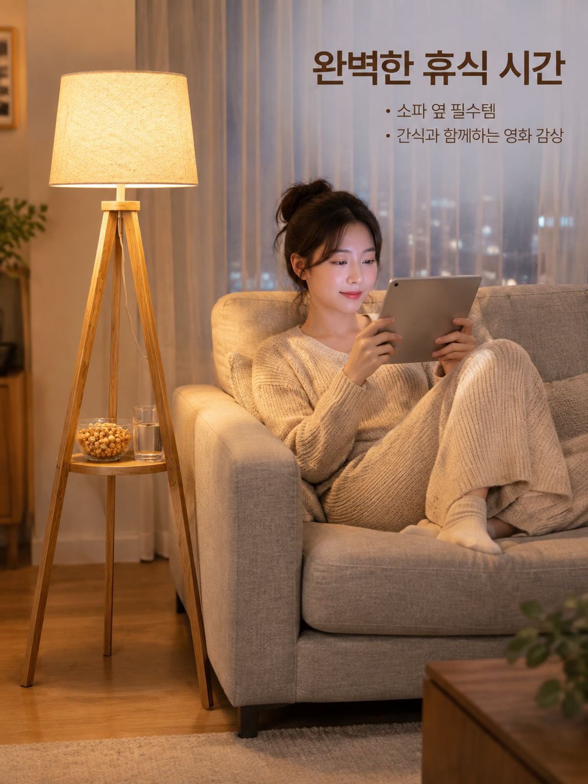 실목 삼각대 안정 거실 장식 마루등