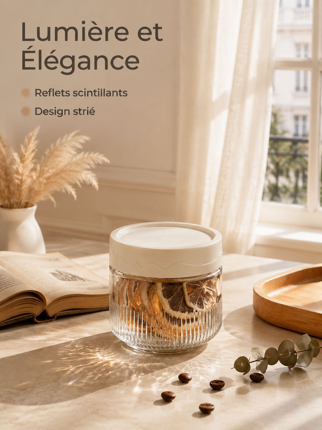 Bocaux empilables pour céréales et épices