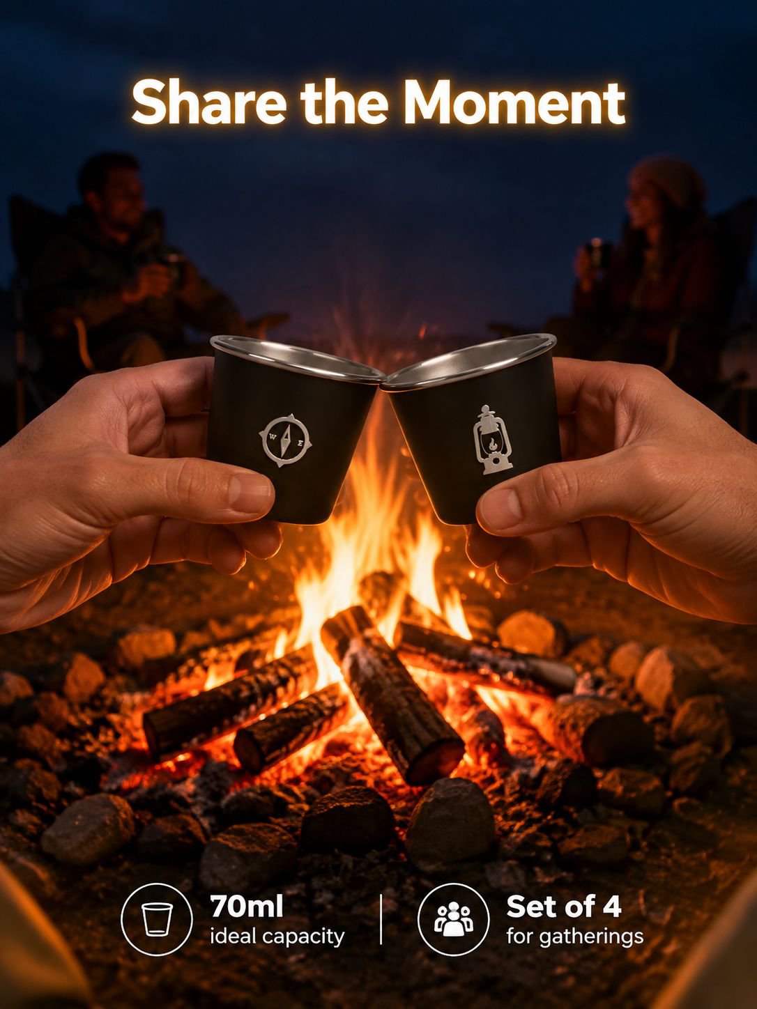 Versatile cups suitable for wine, tea, and other beverages outdoors