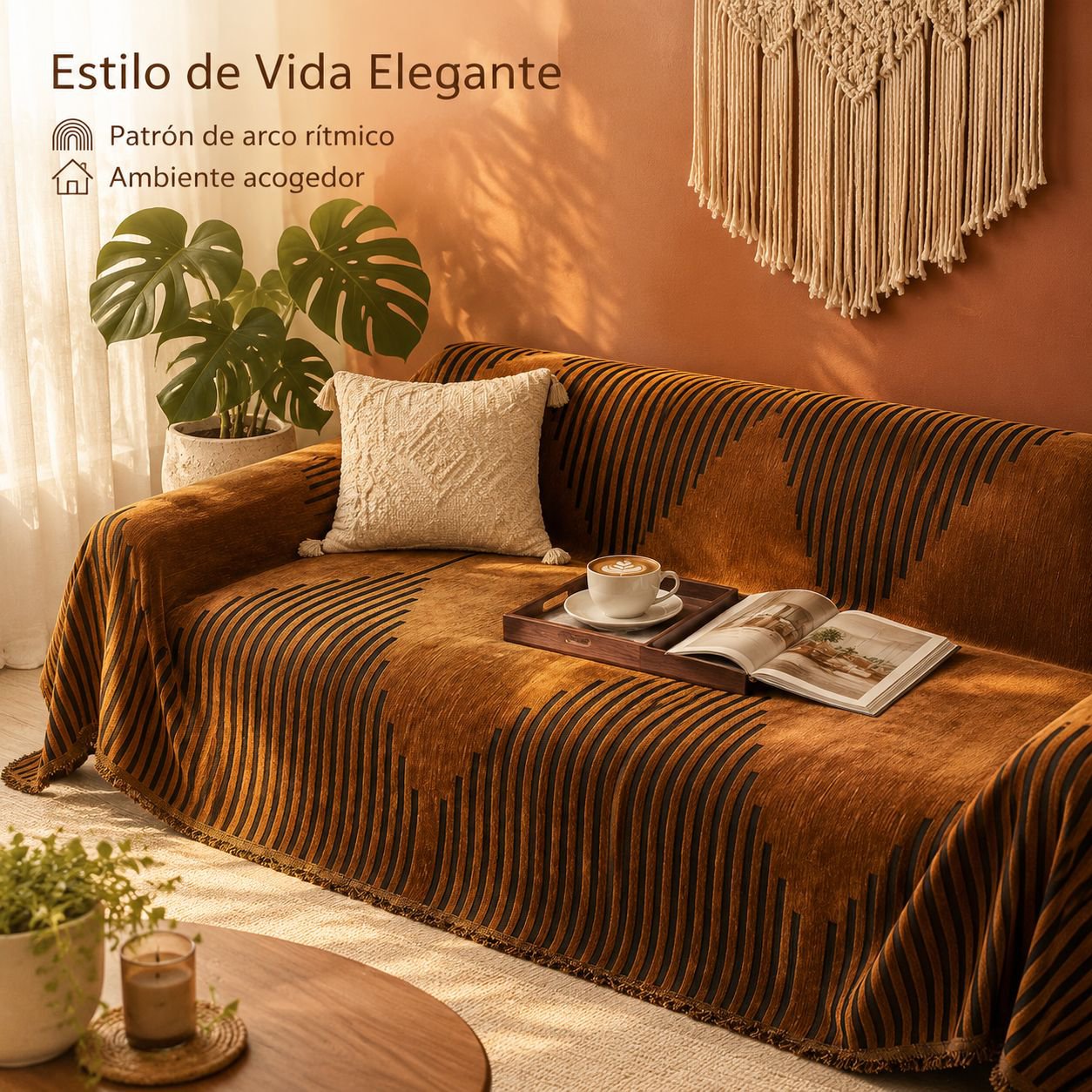 Funda de sofá de estilo moderno y sencillo con rayas