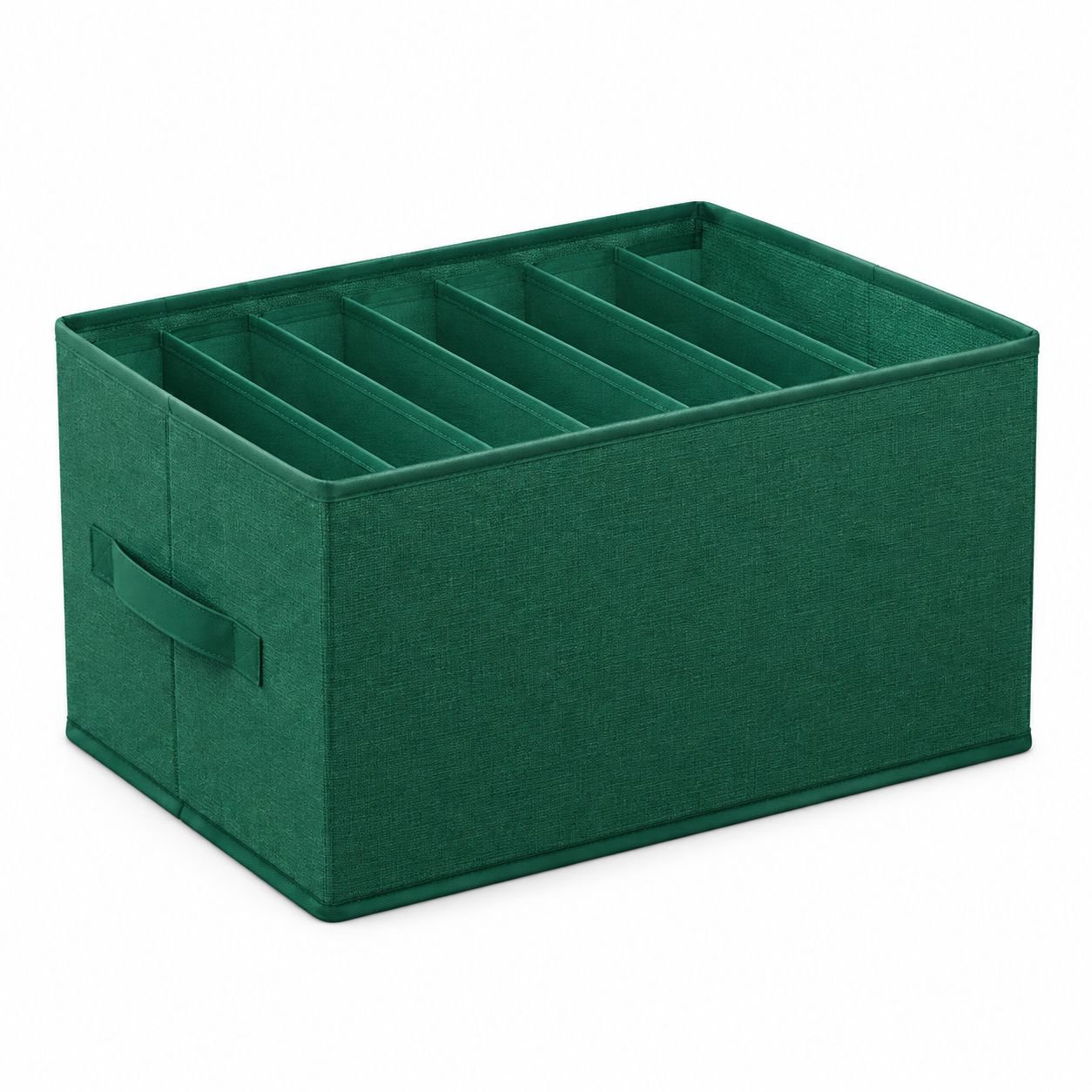 Foldable Partitioned Storage Bin for Pants and Clothing