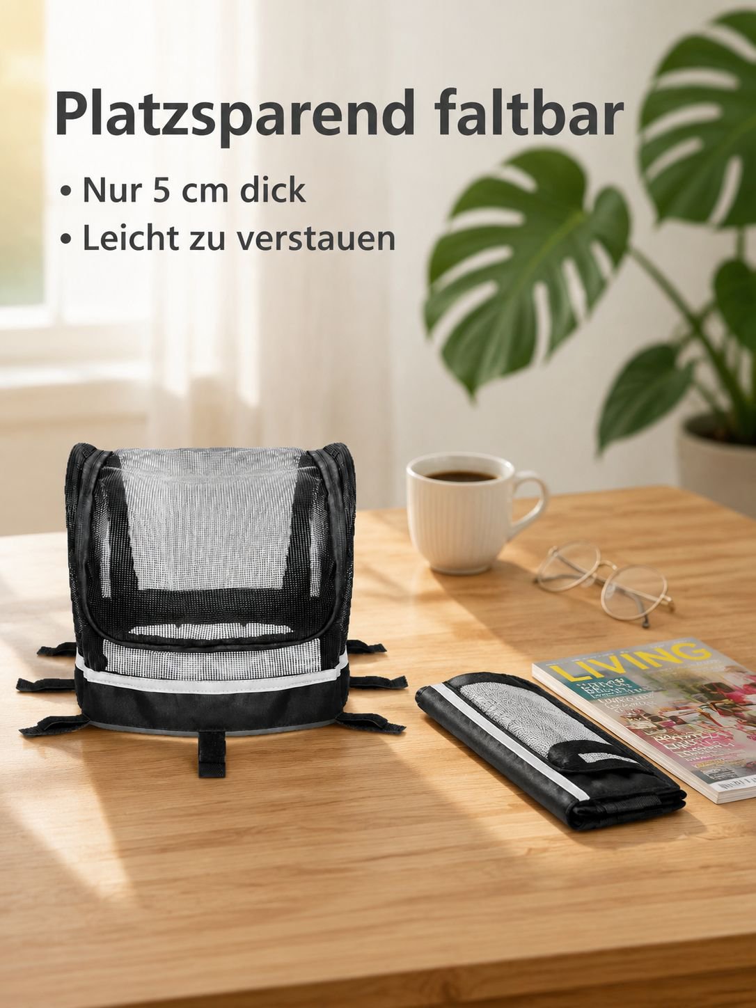 Faltbare Fahrradkorb-Tasche für kleine Haustiere (Katzen und Hunde), Lenkertasche, abnehmbar.