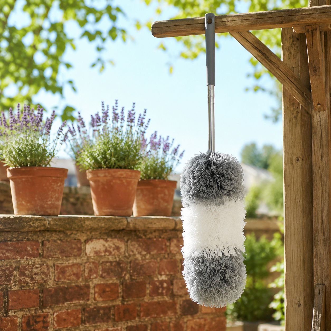 Household cleaning with telescopic duster
