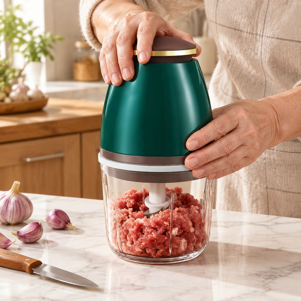 Multi-purpose food processor blending smoothie ingredients