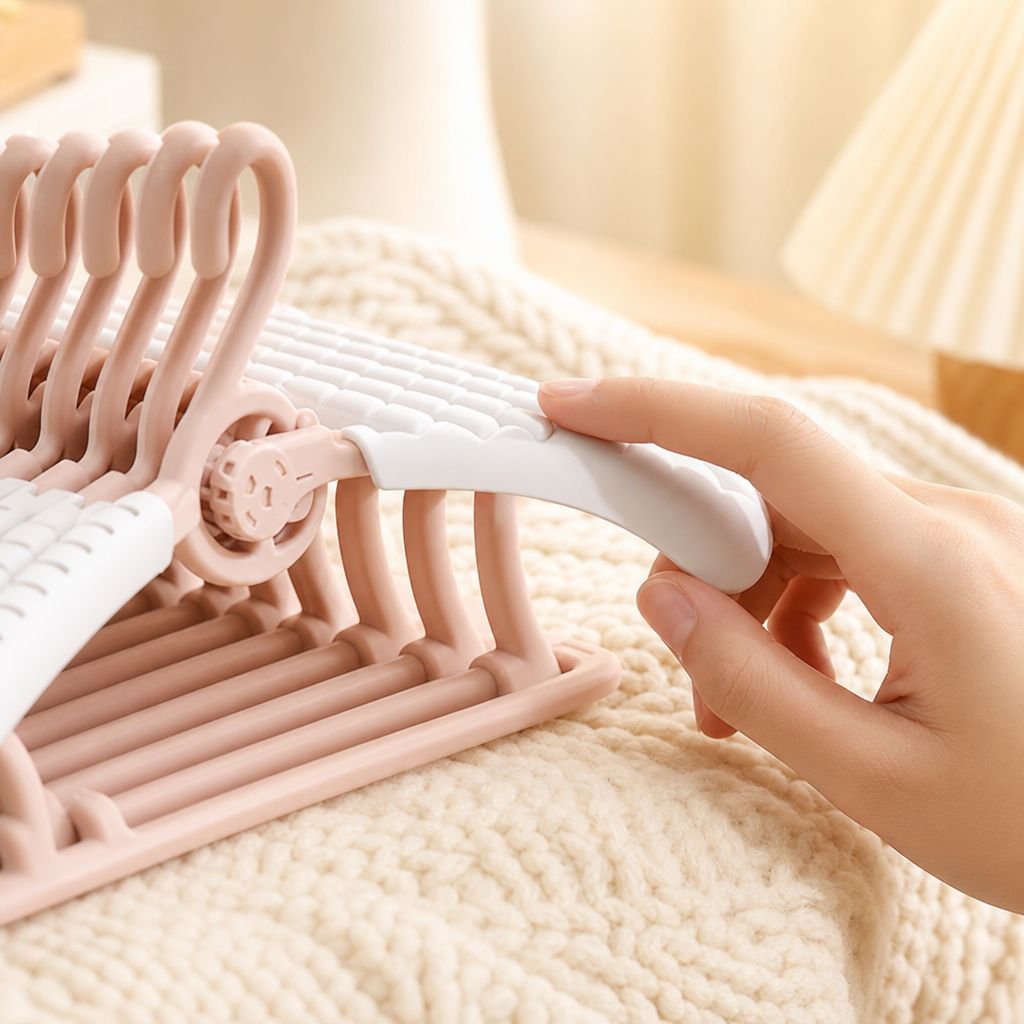 Durable wooden hanger for newborn and toddler garments