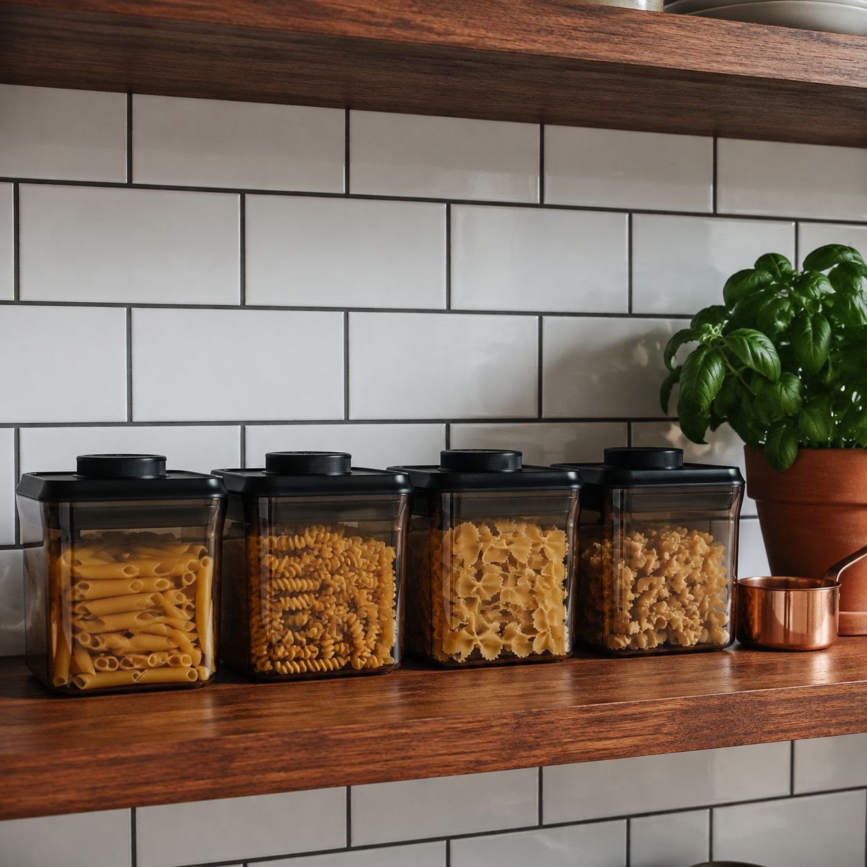 Grain Jar storing rice, beans, and cereals