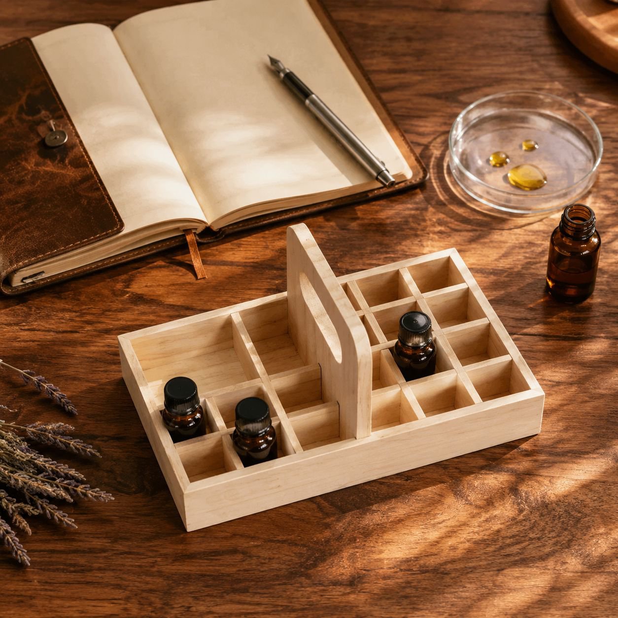 High-quality wooden box for storing essential oils